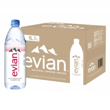 Evian Natural Spring Water 1L Bottle 12 Pack