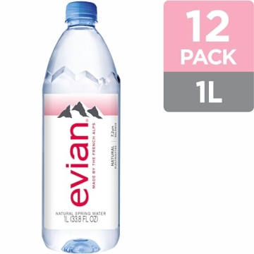 Evian Natural Spring Water 1L Bottle 12 Pack