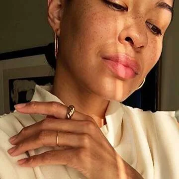 Hapuxt Chunky Gold Rings for Women | Size 6 Accessory