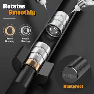 FEIERDUN 7FT Olympic Barbell, 1900LBS Strength Training Bar for Weight lifting, Alloy Steel, Center knurl, Suitable for 2 inch Plates