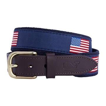 Vineyard Vines Boys American Flag Canvas Club Belt, Navy, 26 US