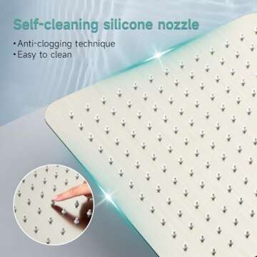 SR SUN RISE 12 Inch Rain Shower Head, High Pressure Rainfall Showerhead Large Waterfall Shower Head Ultra Thin Water Saving, Brushed Nickel 304 Stainless Steel