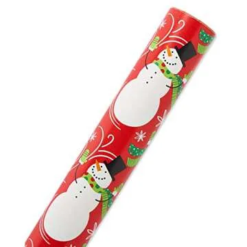 Jumbo Reversible Christmas Wrapping Paper - Snowman 175 sq. ft.