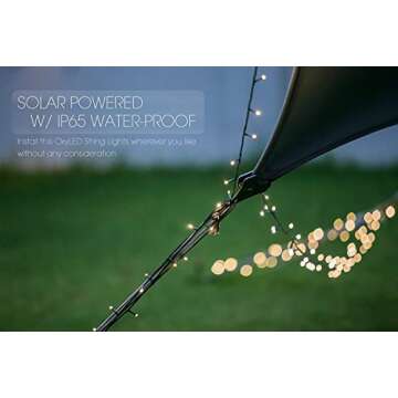 OxyLED 72ft Solar Powered String Lights for Any Occasion