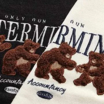 Vamtac Unisex Vintage Oversize Bear Sweater - Cozy Comfort