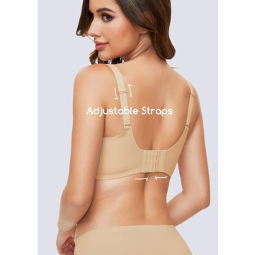 Quttlzze Womens Bras No Underwire Seamless Wireless Sleeping Bras Scalloped Deep V Bralettes Comfortable Everyday Bras-BG,S Beige