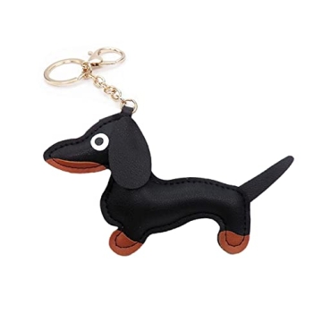 Cute PU Leather Dachshund Keychain for All Ages