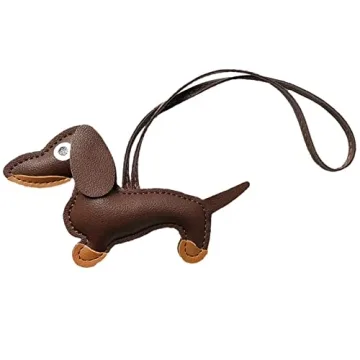 Cute PU Leather Dachshund Keychain for All Ages