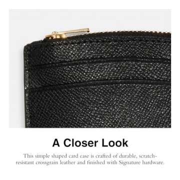 Stylish Coach Crossgrain Leather Card Case for Everyday Use