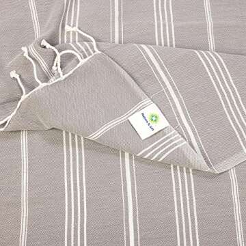 Beach Towel 100% Cotton Turkish Beach Towel Adult 38x70 Inch Pre-washed Absorbent Extra Large|Sand F...