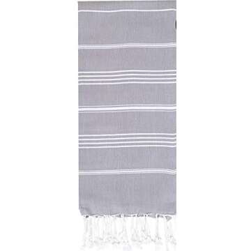 Beach Towel 100% Cotton Turkish Beach Towel Adult 38x70 Inch Pre-washed Absorbent Extra Large|Sand Free Quick Dry BathTowels|Lightweight Blanket|Travel Cruise Camping Spa Gym Yoga Towel|Dapple Grey