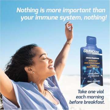 Liquid Glutathione Supplement, Lemon Berry Flavored Acerola Energy Booster w/Zinc, Daily Vitamins & Minerals Blended in Liquid Vials, Everyday Auto-Immune Support for Adults