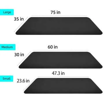 Exercise Equipment Mat - Treadmill Mat, Stationary Bike Mat, Exercise Mat, Gym Equipment Waterproof Mat, Jump Rope Mat Use On Hardwood Floors and Carpet Protection (Medium - 60" X 30")