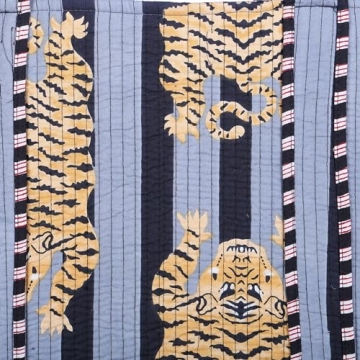 KLAVATE Women 100% Cotton Quilted Shoulder Bag Tote Bag Beach Casual Work Bag Women Large Capacity Bags for Shopping (DESIGN 4)