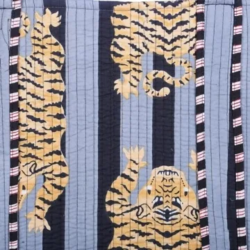 KLAVATE Women 100% Cotton Quilted Shoulder Bag Tote Bag Beach Casual Work Bag Women Large Capacity Bags for Shopping (DESIGN 4)