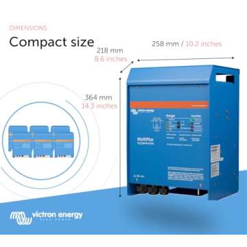 Victron Energy MultiPlus Pure Sine Wave Inverter Charger for 120 amp Battery, 3000VA 12-Volt