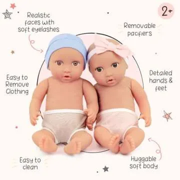 LullaBaby Twin Dolls - Adorable Dolls for Kids 2 and Up