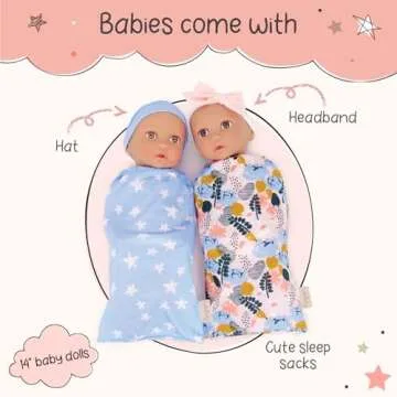 LullaBaby Twin Dolls - Adorable Dolls for Kids 2 and Up
