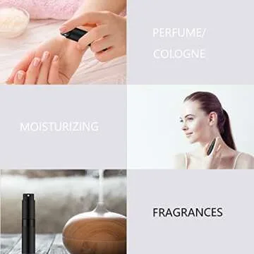 Lil Ray 8ml Portable Mini Perfume Atomizer(4 PCS)，Refilable Empty Small Spray Bottle for Travel, Twist Tpye Pocket Cologne Sprayer (Matte Black)