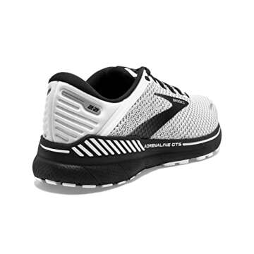 Brooks Women's Adrenaline GTS 22 Supportive Running Shoe - White/Grey/Black - 6 Medium
