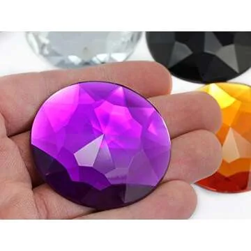50mm Extra Large Flat Back Round Acrylic Rhinestones
