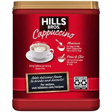 Hills Bros Instant Cappuccino Mix with a Hint of Sweetness - 14 Oz Pack