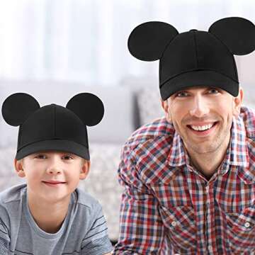 Disney Boys Mickey Mouse Ears Hat, Set Of 2 For Daddy And Me Baseball Cap, Black, 4-7 Years US
