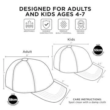 Disney Boys Mickey Mouse Ears Hat, Set Of 2 For Daddy And Me Baseball Cap, Black, 4-7 Years US