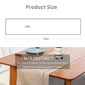 Tosewever Decorative Linen Table Runner - Perfect for Everyday and Special Occasions