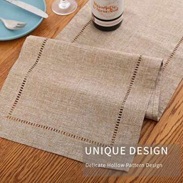 Tosewever Decorative Linen Table Runner for Elegant Dining