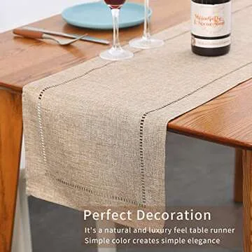 Tosewever Decorative Linen Table Runner for Elegant Dining