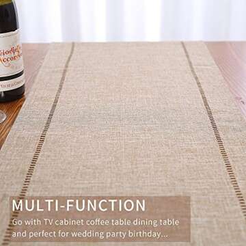 Tosewever Decorative Linen Table Runner for Elegant Dining