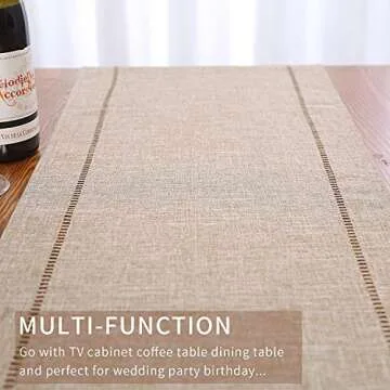 Tosewever Decorative Linen Table Runner for Elegant Dining
