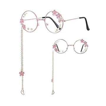 Kawaii Glasses With Chain Kawaii Accessories Glass Case Included Cute Glasses Cosplay Accessories Ka...