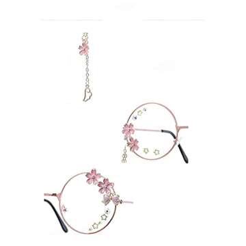 Kawaii Glasses With Chain Kawaii Accessories Glass Case Included Cute Glasses Cosplay Accessories Kawaii Sakura Accessories