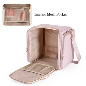 Prokva Travel Makeup Bag with Removable Cases Pink