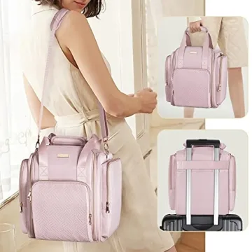 Prokva Travel Makeup Bag with Removable Cases Pink