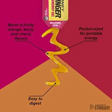 Honey Stinger Organic Fruit Smoothie Energy Gel | Gluten Free & Caffeine Free | for Exercise, Running and Performance | Sports Nutrition for Home & Gym, Pre and Mid Workout | 12 Pack, 13.2 Ounce
