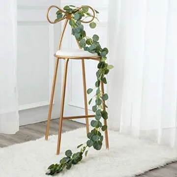 Belle Fleur Faux Eucalyptus Garland 6FT, 147 Pcs Leaves Christmas Greenery Garland for Wedding Backdrop Table Runner Decor