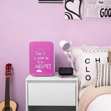 Cooluli 10L Mini Fridge for Bedroom, Car, Office Desk & Dorm - Portable Thermoelectric Cooler & Warmer for Food, Drinks, Skincare - Compact Refrigerator with Glass Front, Pink