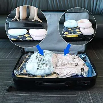 Amazon Basics Vacuum Compression Storage Bags With Hand Pump | Jumbo, 6-Pack