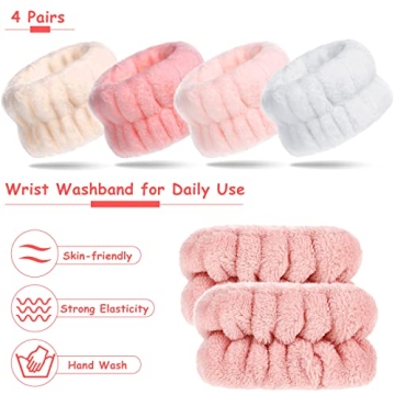 Chuangdi Microfiber Wrist Bands for Skincare Routine