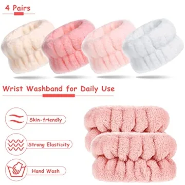 Chuangdi Microfiber Wrist Bands for Skincare Routine
