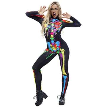 JomeDesign Skeleton Bodysuit for Halloween & Parties