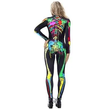 JomeDesign Skeleton Bodysuit for Halloween & Parties