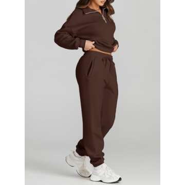 Comfortable Herseas Women's Lounge Set with Quarter Zip