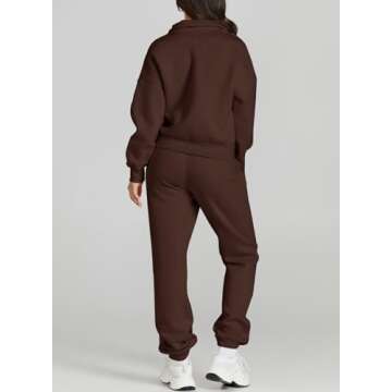 Comfortable Herseas Women's Lounge Set with Quarter Zip