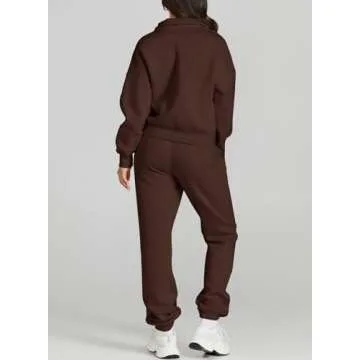 Comfortable Herseas Women's Lounge Set with Quarter Zip