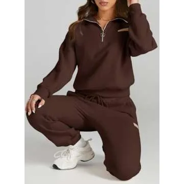 Comfortable Herseas Women's Lounge Set with Quarter Zip