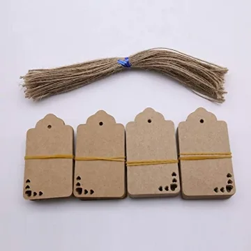 Koogel 100 PCS Kraft Paper Tags for Gift Wrapping